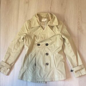 Merona Tan Trench Coat Classic Double-Breasted Design